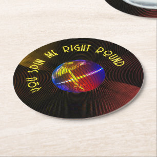Retro-Grooves: Du spinnst mich rechts herum Runder Pappuntersetzer