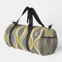Retro-Groovitmuster - Monogramm - Goldtaupe