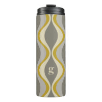 Retro-Groovitmuster - Monogramm - Goldtaupe