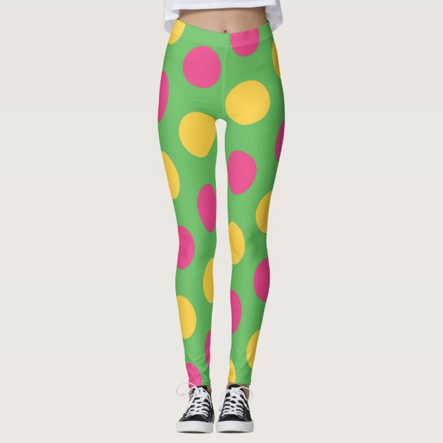 Retro Groovy 1960er Mod-Muster Leggings (Vorderseite)