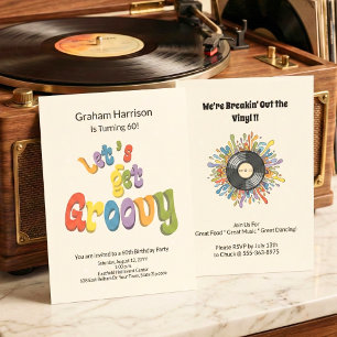 Retro Groovy 60. Geburtstagseinladung Einladung