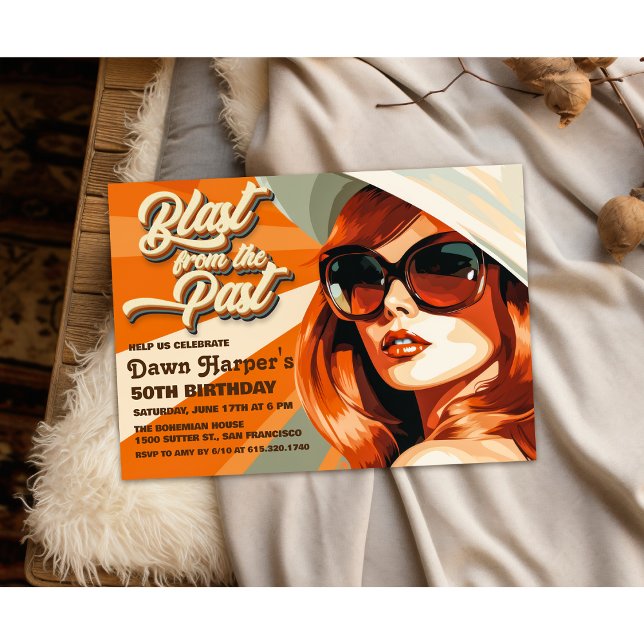 Retro Groovy 60er 70er Einladung (Von Creator hochgeladen)