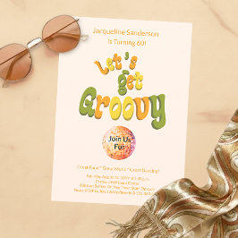 Retro Groovy 60th Birthday Invitation Einladung