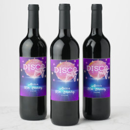 Retro Groovy 70er Disco Ball Geburtstagsparty Weinetikett