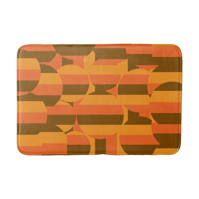 Retro-Groovy 70er geometrische Kunst des 20. Jahrh Badematte (Vorderseite)