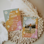 Retro Groovy 70er Hochzeit Einladung<br><div class="desc">Diese Hochzeitseinladung Karte eine Retro-Farbpalette. Wählen Sie "Personalisieren Sie diese Vorlage", um die meisten Texte zu bearbeiten. Wenn weitere Änderungen vorgenommen werden müssen, wie z.B. die Hintergrundfarbe, Textfarben und mehr, wählen Sie bitte "Weiter anpassen" aus der Symbolleiste.</div>
