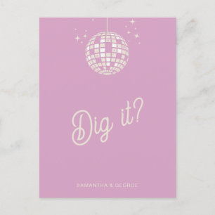 Retro Groovy 70er Jahre Süße Elfenbein Rosa Disco  Postkarte