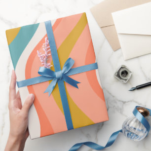 Retro Groovy 70er Jahre Wellenmuster Geschenkpapier