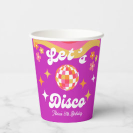 Retro Groovy 70er Let's Disco Birthday Party Pappbecher