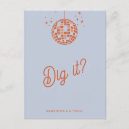 Retro Groovy 70er Niedlich Blue Orange Disco UAWG Postkarte