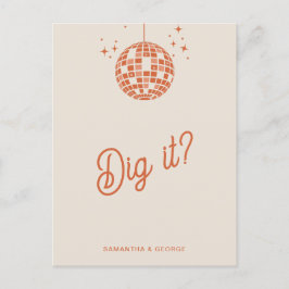 Retro Groovy 70er Niedlich Ivory Orange Disco UAWG Postkarte