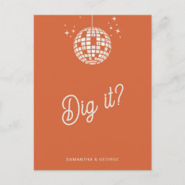 Retro Groovy 70er Niedlich Ivory Orange Disco UAWG Postkarte