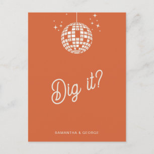 Retro Groovy 70er Niedlich Ivory Orange Disco UAWG Postkarte
