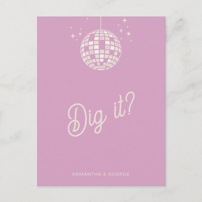Retro Groovy 70er Niedlich Ivory Pink Disco UAWG Postkarte (Vorderseite)