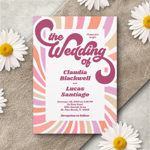 Retro Groovy 70er Wedding Einladung