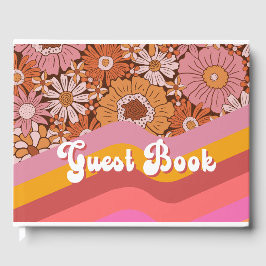 Retro Groovy 70's Floral MOD Gästebuch