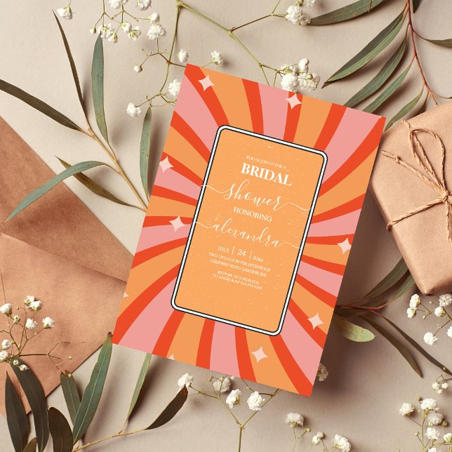 Retro Groovy 70's Themed Bridal Einladung (Von Creator hochgeladen)