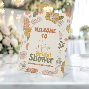 Retro Groovy 70's Themed Bridal Sockelschild