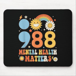 Retro Groovy 988 Psychische Gesundheit S Suizidprä Mousepad