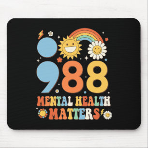 Retro Groovy 988 Psychische Gesundheitsprobleme Su Mousepad