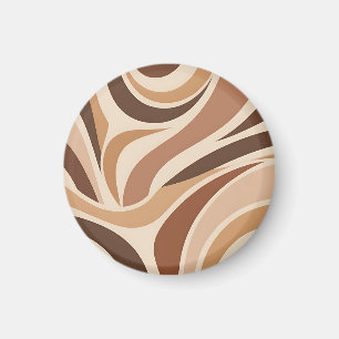 Retro Groovy abstrakte Schwünge neutrale Erdtöne Magnet