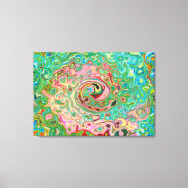 Retro Groovy Abstrakter Regenbogenwirbel Leinwanddruck