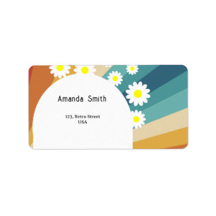 Retro Groovy Adressaufkleber