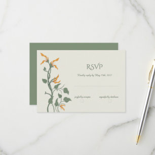 Retro Groovy Art Nouveau Florales RSVP Karte