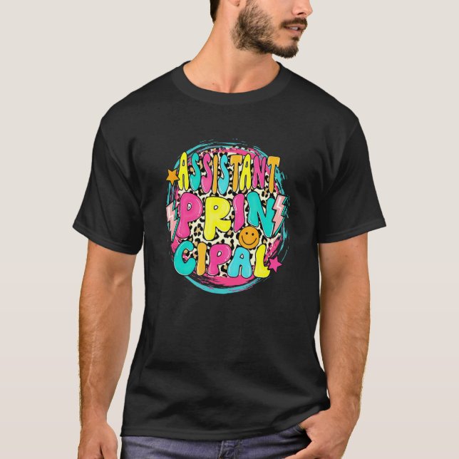 Retro Groovy Assistant Hauptleopard zurück zu S T-Shirt (Vorderseite)