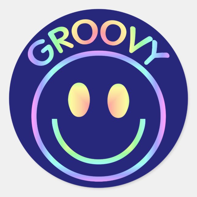 Retro Groovy Aufkleber (Vorderseite)