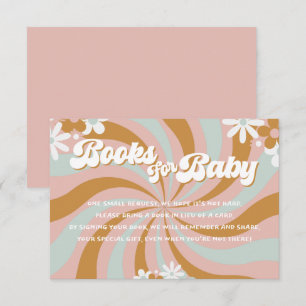 Retro Groovy Baby Shower Books für Baby Begleitkarte