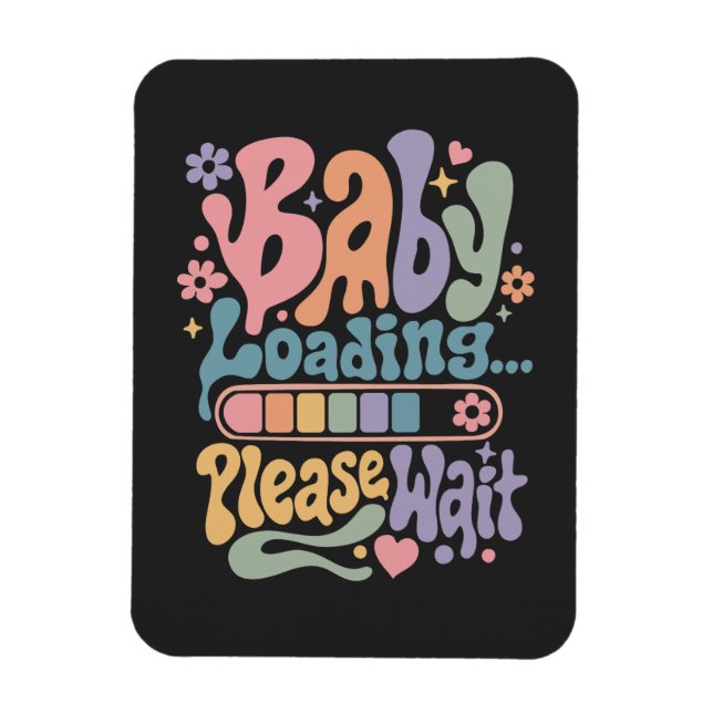 Retro Groovy Baby Wird Geladen Bitte Warten Sie Sc Magnet (Vertikal)