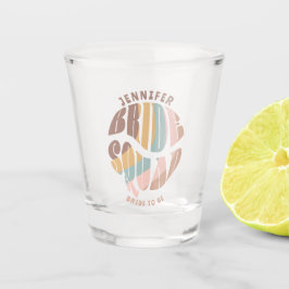 Retro Groovy Bachelorette Bride Schnapsglas