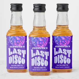 Retro Groovy Bachelorette Party Alkoholflaschenetikett