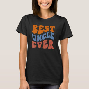 Retro Groovy Best Uncle Ever Wavy Hippie Boho 70er T-Shirt