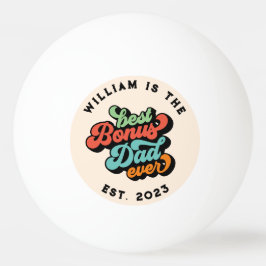 Retro Groovy Bester Bonus Vater je Foto Name Jahr Tischtennisball