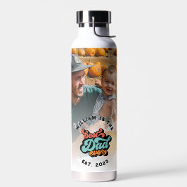 Retro Groovy Bester Vater je Foto Jahr Trinkflasche