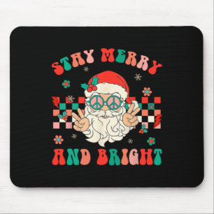 Retro Groovy Bleibe Merry und Bright Santa Claus C Mousepad