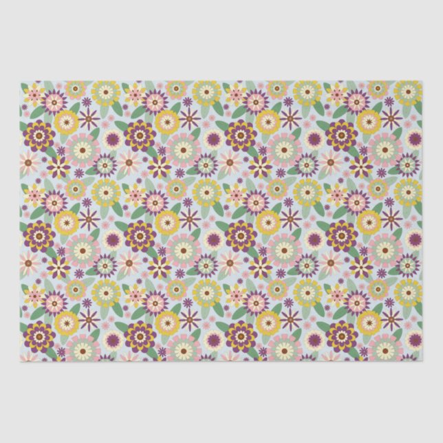 Retro Groovy Blume Seidenpapier (Vorderseite)