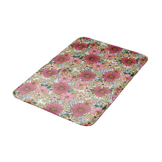 Retro Groovy Blumenmuster Daisy Boho Badematte
