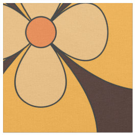Retro Groovy Blumenmuster Gelb und Orange Stoff