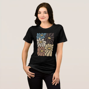 Retro Groovy Blumenmuster Tri-Blend Shirt