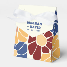 Retro Groovy Boho Chic Floral Wedding Geschenkschachtel
