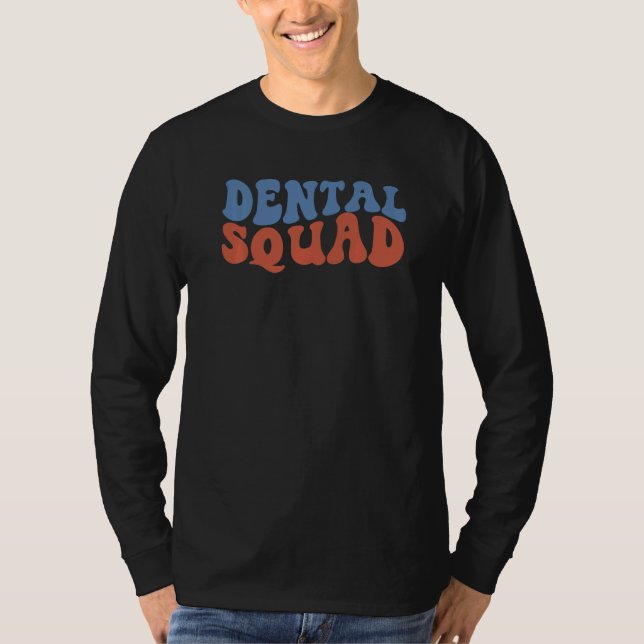 Retro Groovy Boho Dental Squad Dentist Student 70s T-Shirt (Vorderseite)