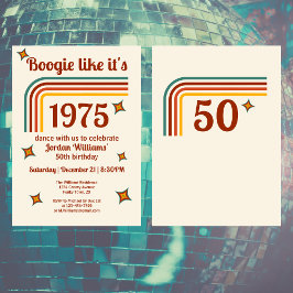 Retro Groovy Boogie Simple Dance 50. Geburtstag Einladung