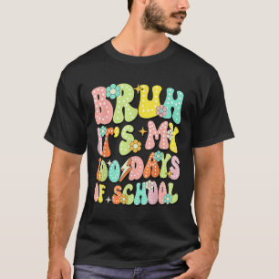 Retro Groovy Bruh seine 100 Tage der Schule 100. T-Shirt