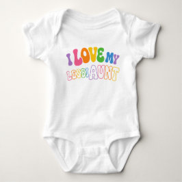 Retro groovy Bubble-Letter Ich liebe meine LesbiTa Baby Strampler