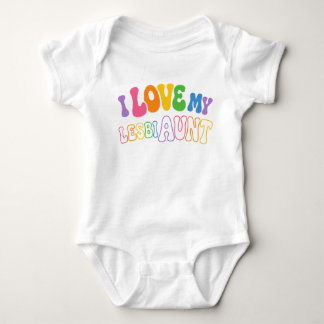 Retro groovy Bubble-Letter Ich liebe meine LesbiTa Baby Strampler