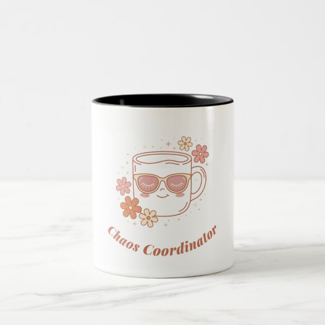 Retro Groovy Chaos Koordinator MAMA Kaffeetasse (Mittel)