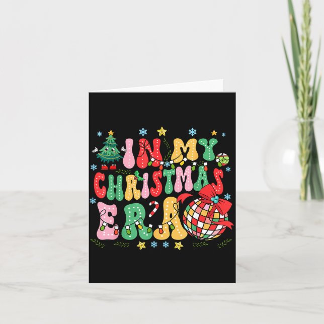 Retro Groovy Christmas In My Christmas Era Xmas  Karte (Vorderseite)